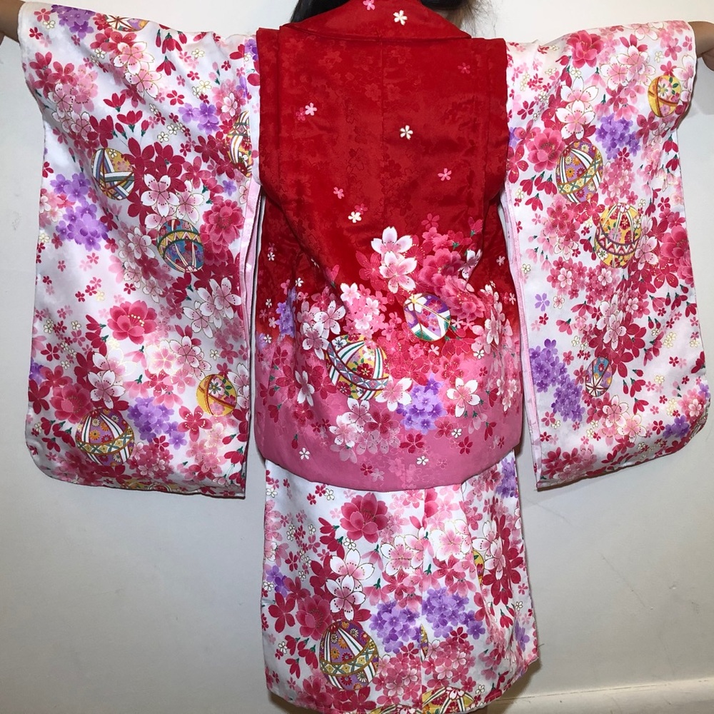 Japanese girls Kimono 7 pieces set 3T-4T - Picture 5 of 6